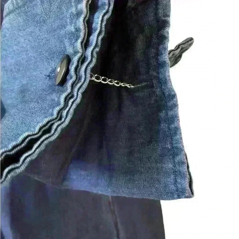 J Brand Cuff Link Denim Raw Hem Dress XS NWT - Picture 2 of 4